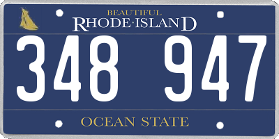 RI license plate 348947
