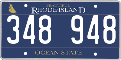 RI license plate 348948