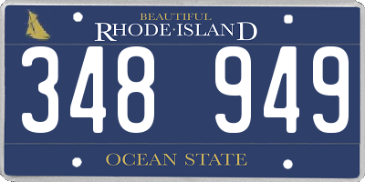 RI license plate 348949