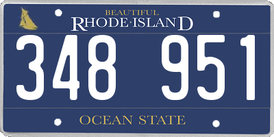 RI license plate 348951
