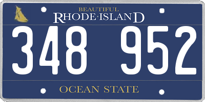 RI license plate 348952