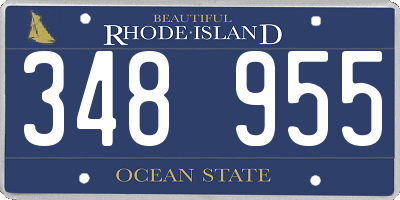 RI license plate 348955