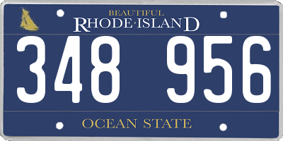 RI license plate 348956