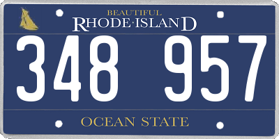 RI license plate 348957