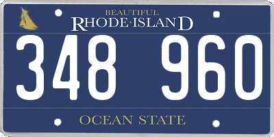 RI license plate 348960
