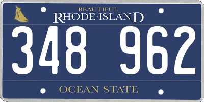 RI license plate 348962