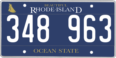 RI license plate 348963
