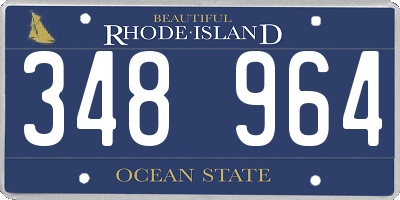RI license plate 348964