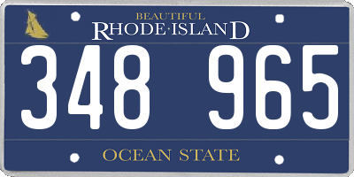 RI license plate 348965