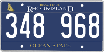 RI license plate 348968