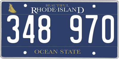 RI license plate 348970