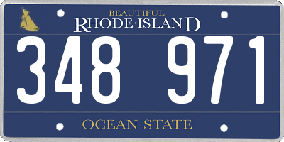 RI license plate 348971