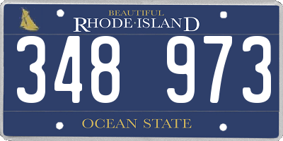 RI license plate 348973