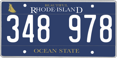 RI license plate 348978