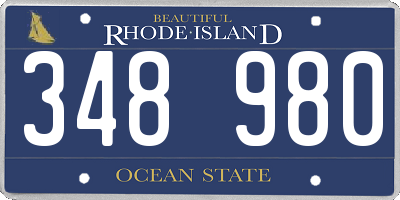 RI license plate 348980