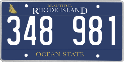 RI license plate 348981