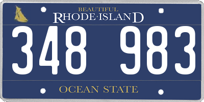 RI license plate 348983