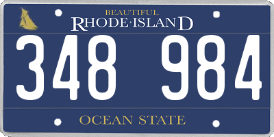 RI license plate 348984