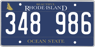RI license plate 348986