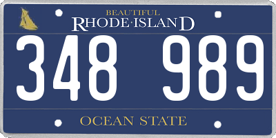 RI license plate 348989