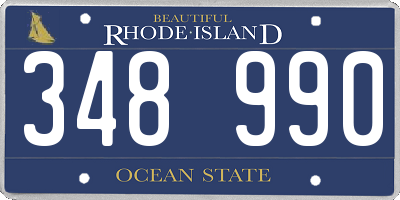 RI license plate 348990