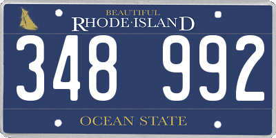 RI license plate 348992