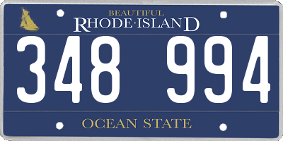 RI license plate 348994