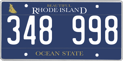 RI license plate 348998