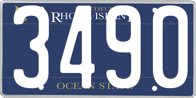 RI license plate 3490