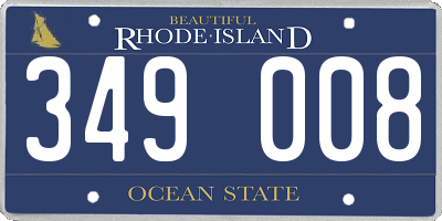 RI license plate 349008
