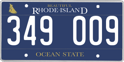 RI license plate 349009