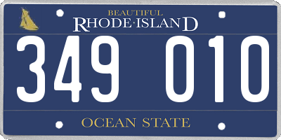 RI license plate 349010