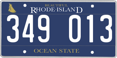 RI license plate 349013