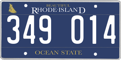RI license plate 349014