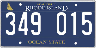 RI license plate 349015