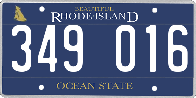 RI license plate 349016