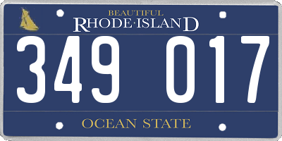 RI license plate 349017