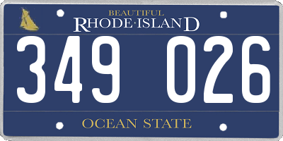RI license plate 349026