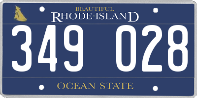 RI license plate 349028