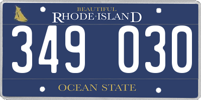 RI license plate 349030
