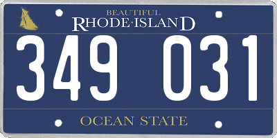 RI license plate 349031
