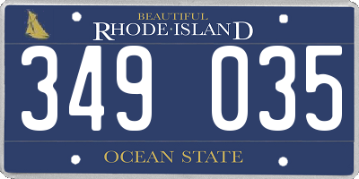 RI license plate 349035