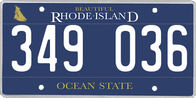 RI license plate 349036