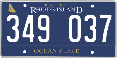 RI license plate 349037