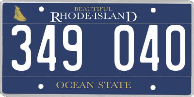 RI license plate 349040