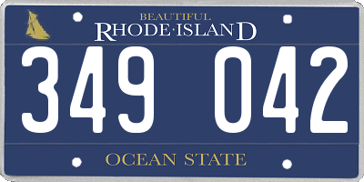 RI license plate 349042