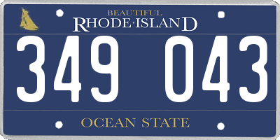 RI license plate 349043
