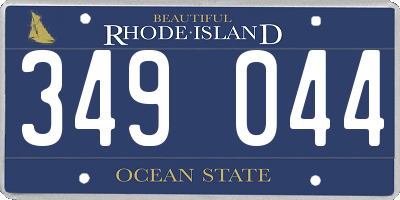 RI license plate 349044
