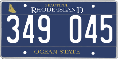 RI license plate 349045