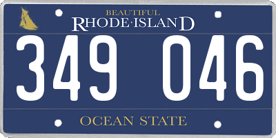 RI license plate 349046